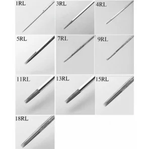 RL Round Liner needle 0.24mm 05/07/09 (especially sharp) (5 pcs.)