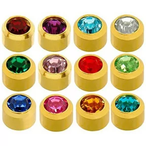 Caflon® sterile gold plated colourful earrings kit (12 pairs)