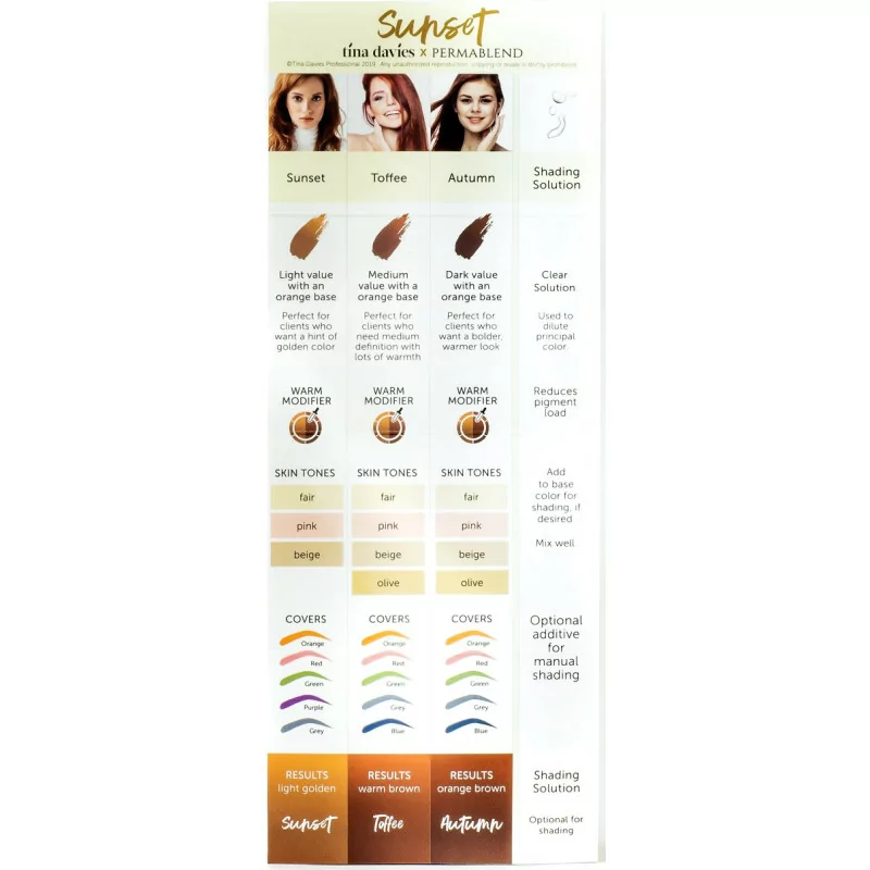 Tina Davies Sunset Collection pigment color chart